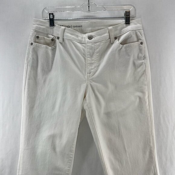 Talbots Flawless Girlfriend Jeans Women 10P Mid-Rise Cropped Stretch Denim White - Picture 3 of 9